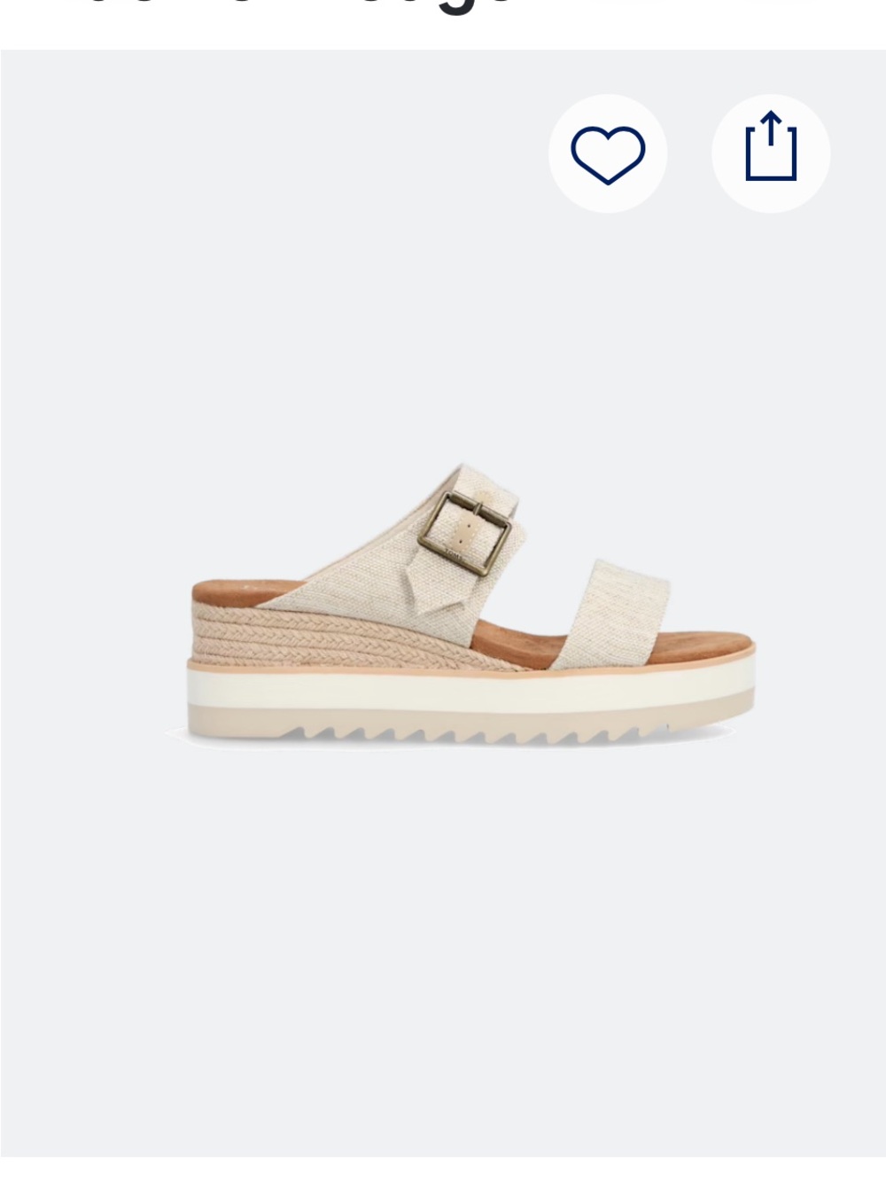 TOMS Cream Two-Strap Buckle Slide Sandal - Picture 4 of 4
